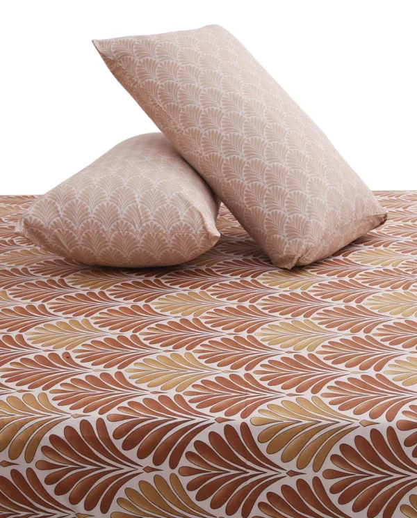 Beige Demask Double Bed Sheet